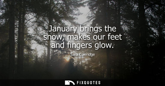 Small: January brings the snow, makes our feet and fingers glow