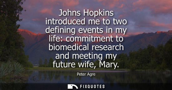 Small: Johns Hopkins introduced me to two defining events in my life: commitment to biomedical research and me