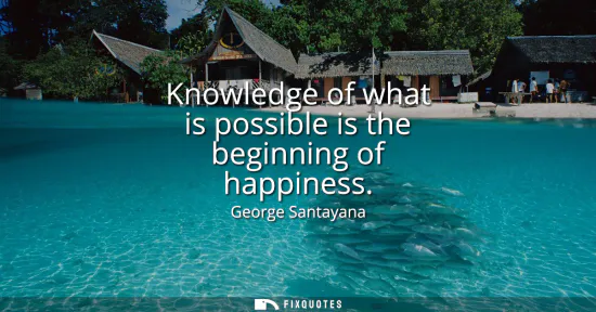 Small: Knowledge of what is possible is the beginning of happiness