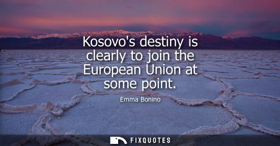 Small: Kosovos destiny is clearly to join the European Union at some point