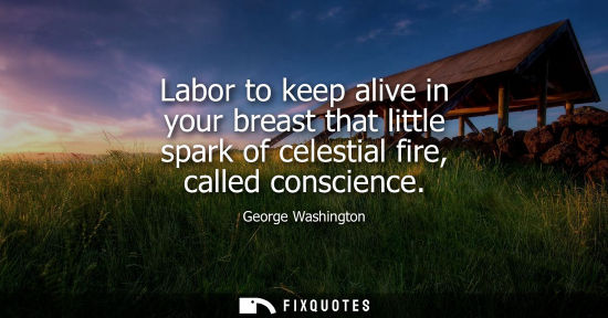 Small: Labor to keep alive in your breast that little spark of celestial fire, called conscience