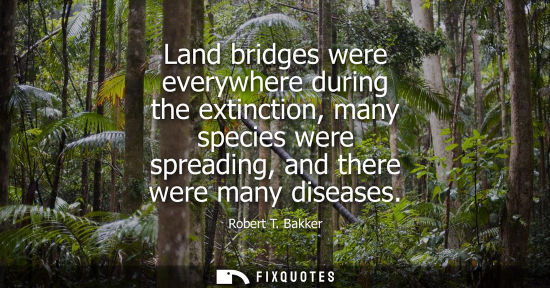 Small: Land bridges were everywhere during the extinction, many species were spreading, and there were many di