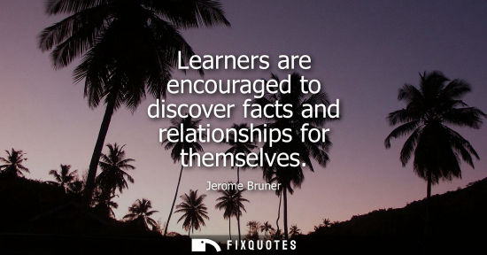 Small: Learners are encouraged to discover facts and relationships for themselves
