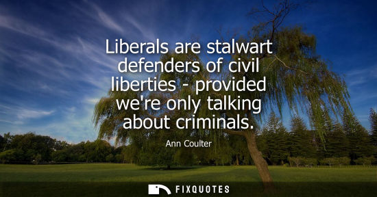 Small: Liberals are stalwart defenders of civil liberties - provided were only talking about criminals