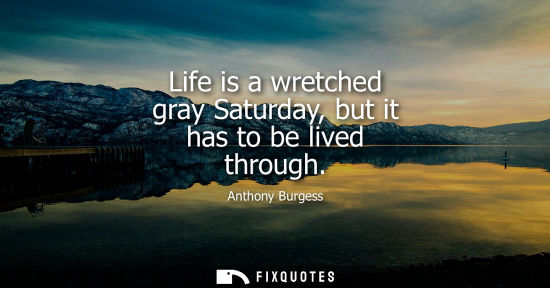 Small: Life is a wretched gray Saturday, but it has to be lived through