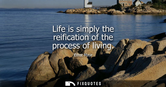 Small: Life is simply the reification of the process of living