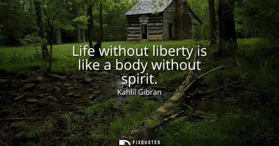 Small: Life without liberty is like a body without spirit