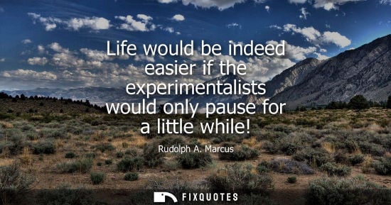 Small: Life would be indeed easier if the experimentalists would only pause for a little while!