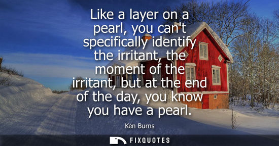 Small: Like a layer on a pearl, you cant specifically identify the irritant, the moment of the irritant, but a