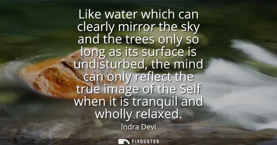 Small: Like water which can clearly mirror the sky and the trees only so long as its surface is undisturbed, the mind