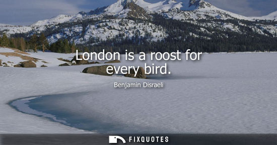 Small: Benjamin Disraeli - London is a roost for every bird