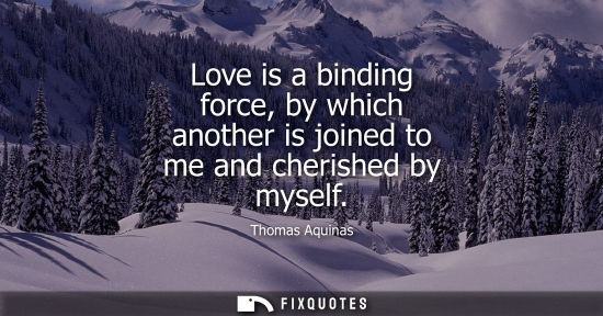 Small: Love is a binding force, by which another is joined to me and cherished by myself