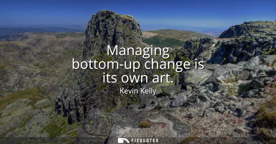 Small: Managing bottom-up change is its own art