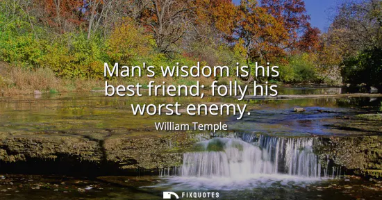 Small: Mans wisdom is his best friend folly his worst enemy