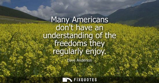 Small: Many Americans dont have an understanding of the freedoms they regularly enjoy