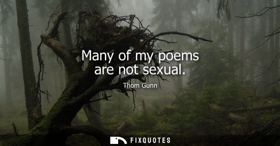 Small: Many of my poems are not sexual