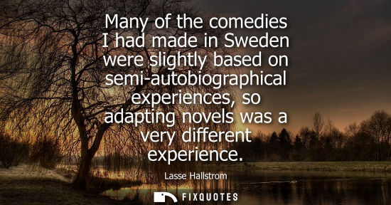 Small: Many of the comedies I had made in Sweden were slightly based on semi-autobiographical experiences, so 