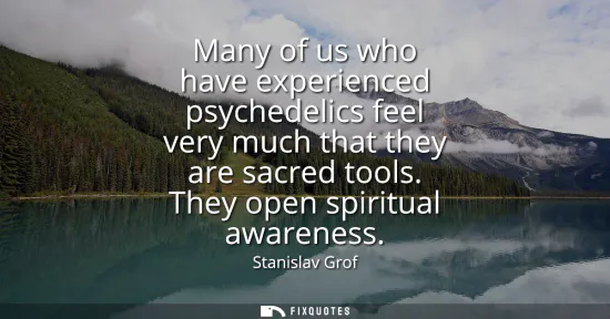 Small: Many of us who have experienced psychedelics feel very much that they are sacred tools. They open spiritual aw