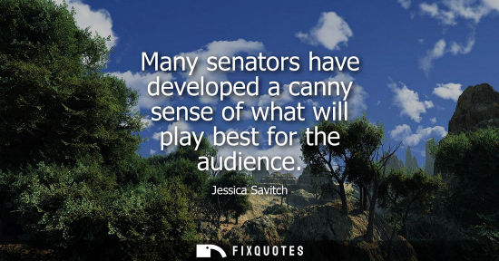Small: Many senators have developed a canny sense of what will play best for the audience