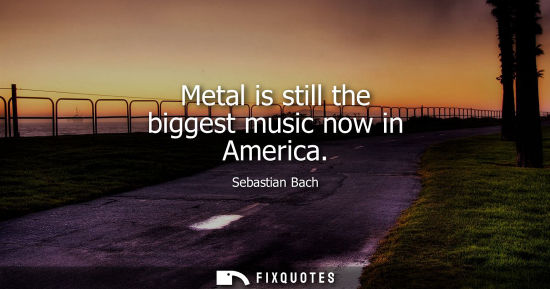 Small: Metal is still the biggest music now in America
