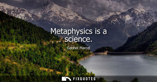 Small: Metaphysics is a science