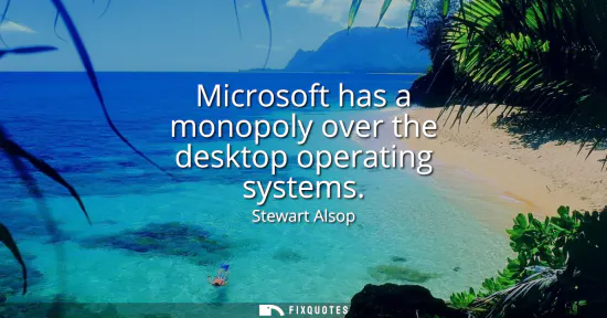 Small: Microsoft has a monopoly over the desktop operating systems