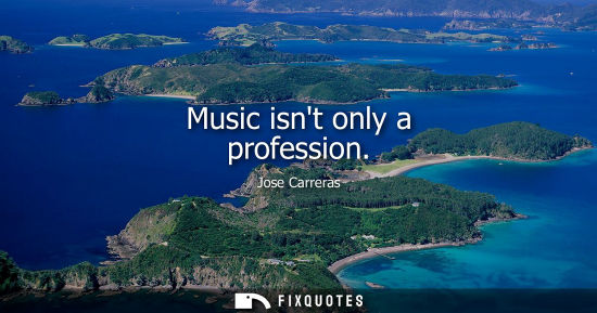 Small: Music isnt only a profession