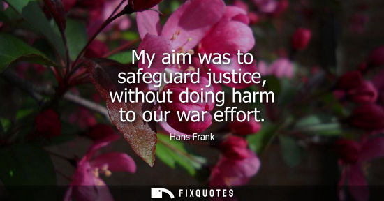 Small: My aim was to safeguard justice, without doing harm to our war effort