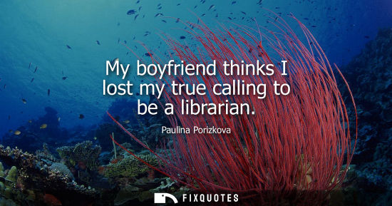 Small: Paulina Porizkova - My boyfriend thinks I lost my true calling to be a librarian