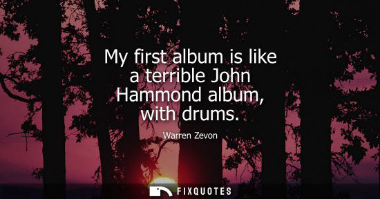 Small: My first album is like a terrible John Hammond album, with drums