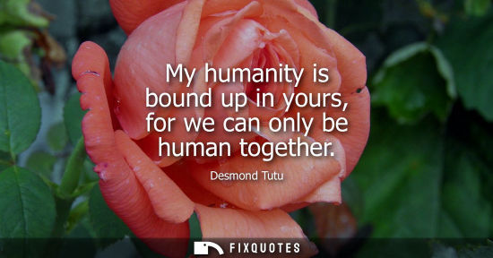 Small: My humanity is bound up in yours, for we can only be human together