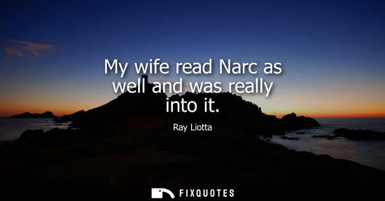 Small: My wife read Narc as well and was really into it