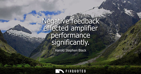 Small: Negative feedback effected amplifier performance significantly