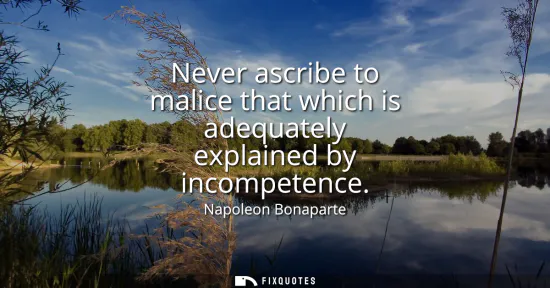 Small: Never ascribe to malice that which is adequately explained by incompetence