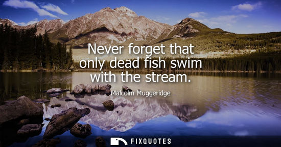 Small: Never forget that only dead fish swim with the stream - Malcolm Muggeridge