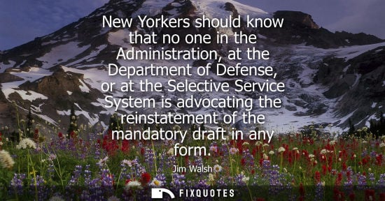 Small: New Yorkers should know that no one in the Administration, at the Department of Defense, or at the Sele