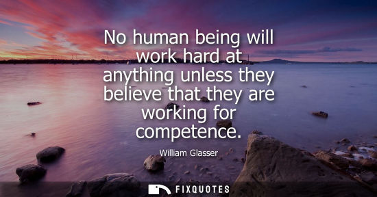 Small: No human being will work hard at anything unless they believe that they are working for competence