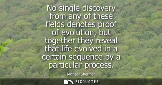 Small: No single discovery from any of these fields denotes proof of evolution, but together they reveal that 