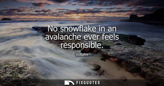 Small: No snowflake in an avalanche ever feels responsible