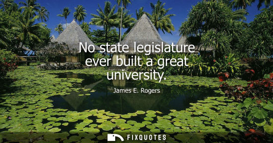 Small: No state legislature ever built a great university