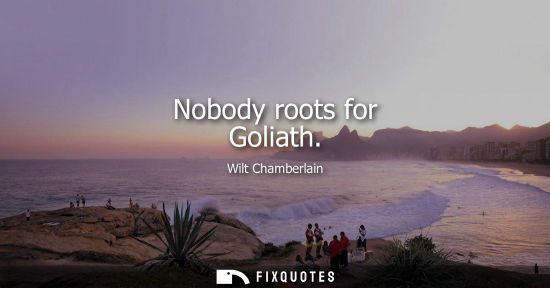 Small: Nobody roots for Goliath