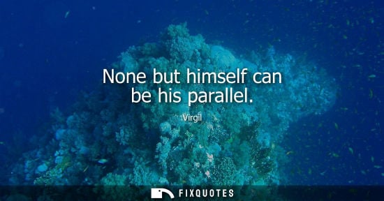 Small: None but himself can be his parallel