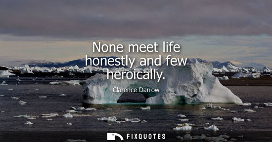 Small: None meet life honestly and few heroically