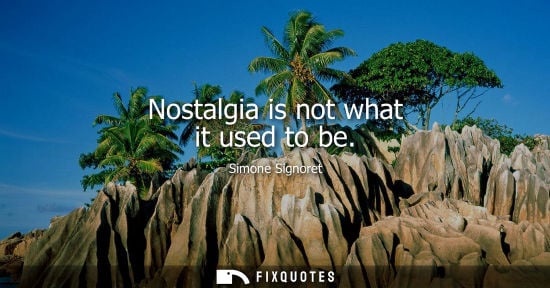 Small: Nostalgia is not what it used to be