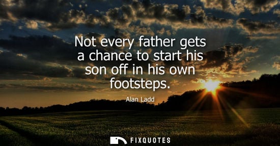 Small: Not every father gets a chance to start his son off in his own footsteps