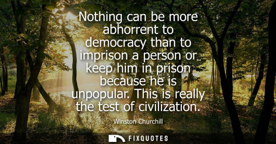 Small: Nothing can be more abhorrent to democracy than to imprison a person or keep him in prison because he is unpop