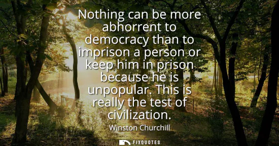 Small: Nothing can be more abhorrent to democracy than to imprison a person or keep him in prison because he is unpop