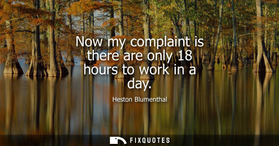 Small: Now my complaint is there are only 18 hours to work in a day