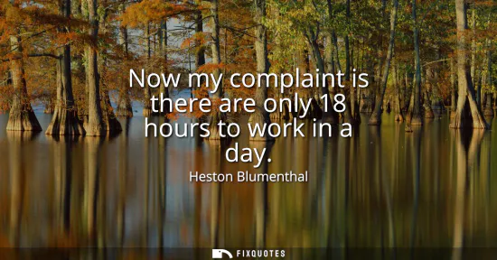 Small: Now my complaint is there are only 18 hours to work in a day