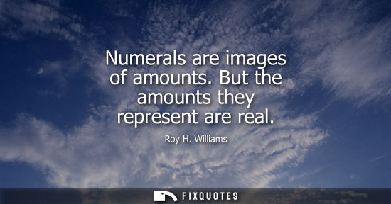 Small: Numerals are images of amounts. But the amounts they represent are real